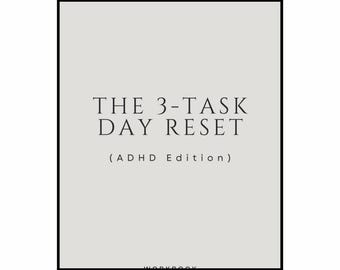ADHD 3-Task Day Printable, Executive Function Reset (Editable PDF)