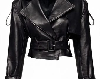 Crimson Verity Burgundy Moto Jacket Damen - Kurz geschnittene Lammfell-Lederjacke im benutzerdefinierten Schwarzbraun-Stil