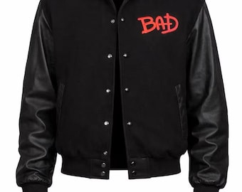 MJ Bad Tour Jacke, Michael Jackson 80er Kostüm, Retro Pop Star Leder Outfit,