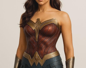 Wonder Woman Leder Kostüm, Handmade Kriegerin Prinzessin Korsett Rüstung Outfit, Comic Con