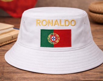 Portugal #7 Inspired Bucket Hat, Retro Soccer Futbol Fan Hat, Unisex Matchday Streetwear Gift