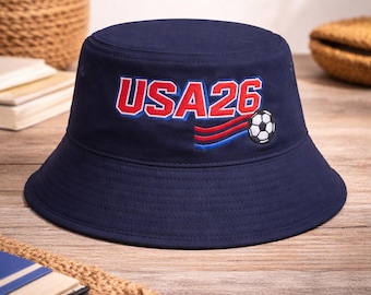 USA Fussball Fischerhut, USMNT Futbol Fan Hut, Retro Matchday Streetwear WM Geschenk