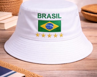 Brasilien Fußball Eimer Hut, Brasil Futbol Fan Hut, Unisex Spieltag Streetwear WM Geschenk