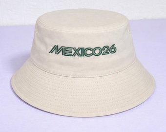 Retro Mexiko 2026 Fussball Bucket Hat, Bestickte Futbol Fan Cap