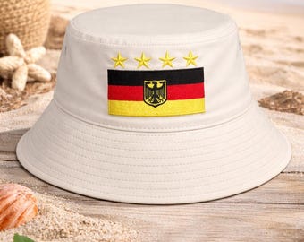 Germany Soccer Bucket Hat, Retro Futbol Fan Hat, Unisex Matchday Streetwear World Cup Gift