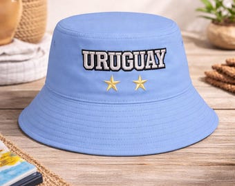 Uruguay Soccer Bucket Hat, Retro Futbol Fan Hat, Unisex Matchday Streetwear World Cup Gift