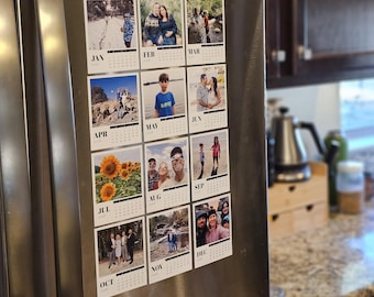 2026 Photo Calendar Magnet Template | DIY Canva Editable (Digital Download)
