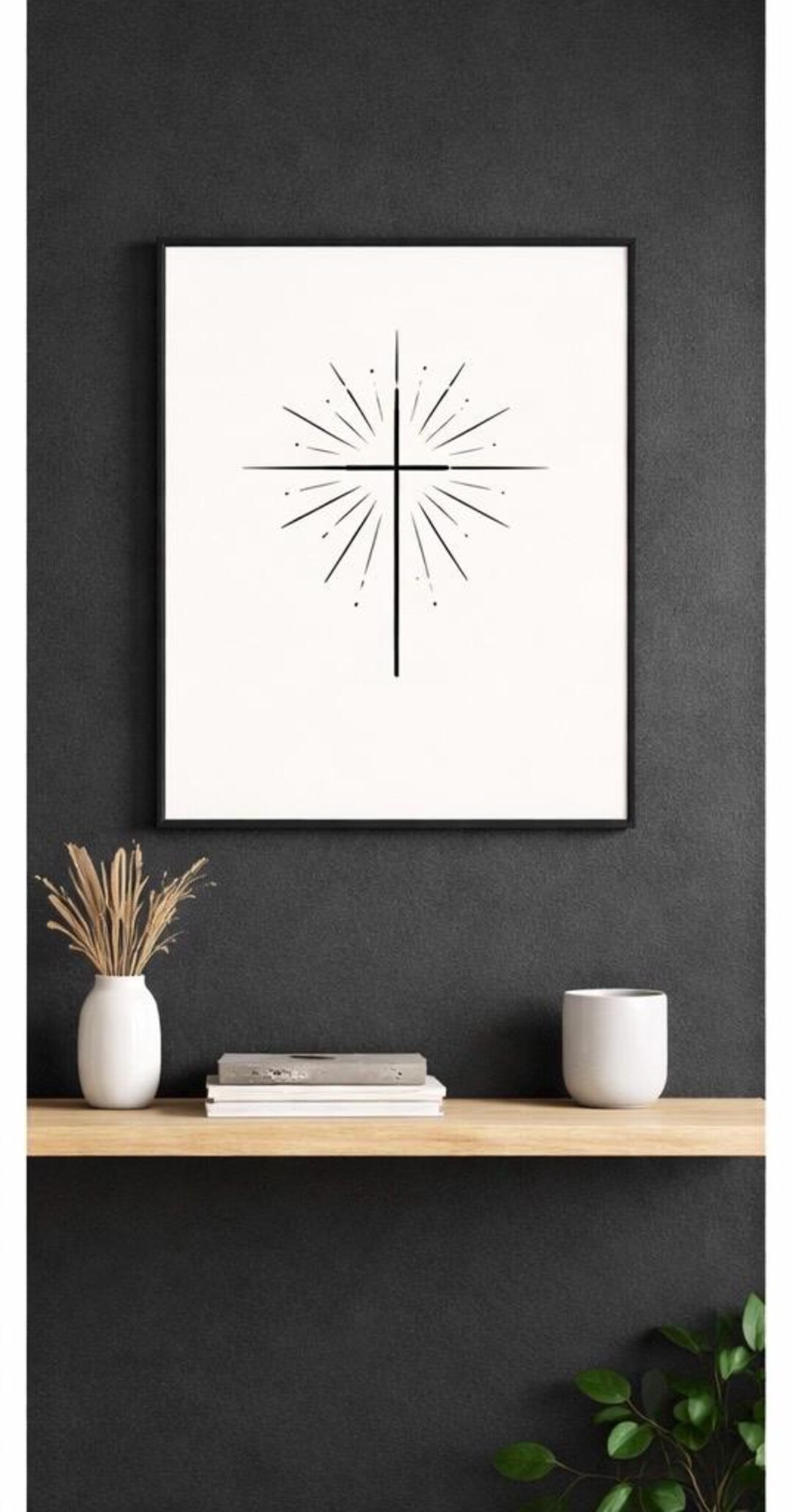 Minimalist Christian Cross Wall Art | Black & White Faith Decor ...