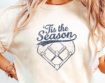 Baseball Mom Gift Tis the Season Shirt Vintage Graphic Baseball Mom Shirt Game Day Baseball Shirt Baseball Gift Shirt Baseball Season Tee