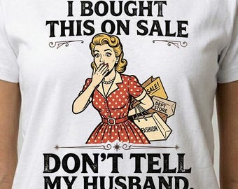 Rolig frushopping PNG, retro hemmafruhumor (digital nedladdning)