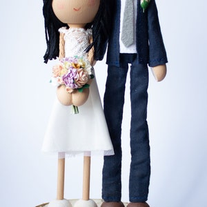 personalized wooden wedding figures image 3