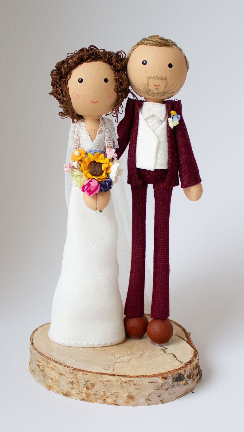 personalized wooden wedding figures image 4