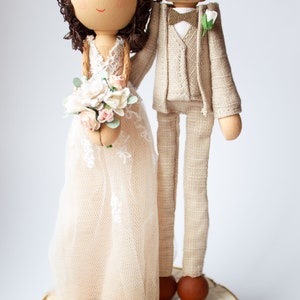 personalized wooden wedding figures image 2