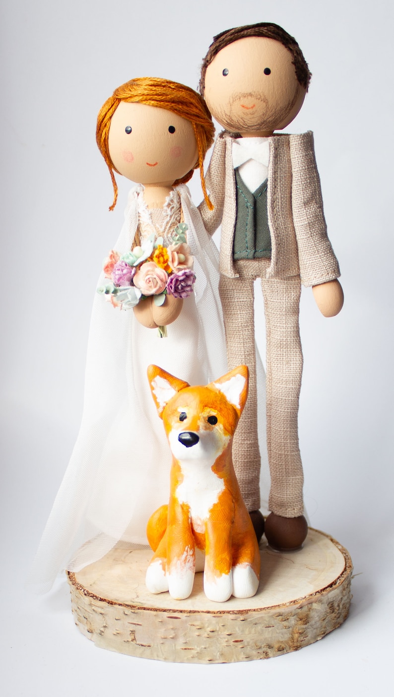 Hochzeitsfiguren mit Haustieren , sie werden personalisiert und individuell für dich angefertigt.