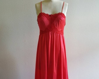 Hot Red Maxi Nightgown by Vassarette - 34