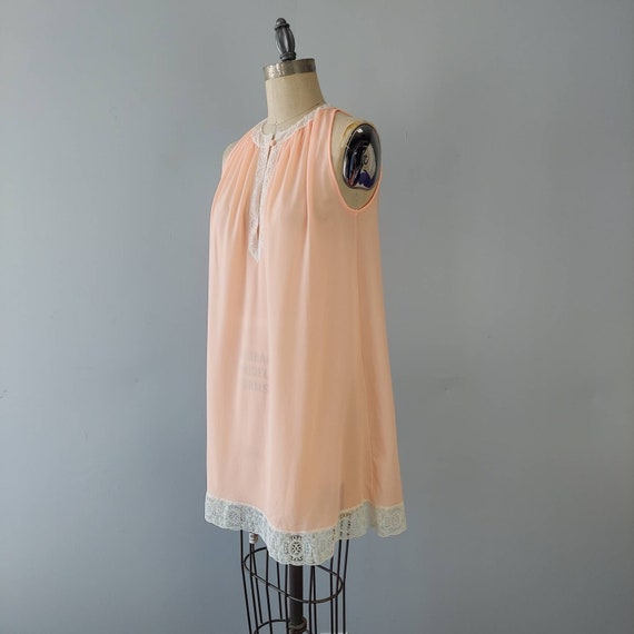 Sheer Pale Orange Short Nightgown - Small - image 5
