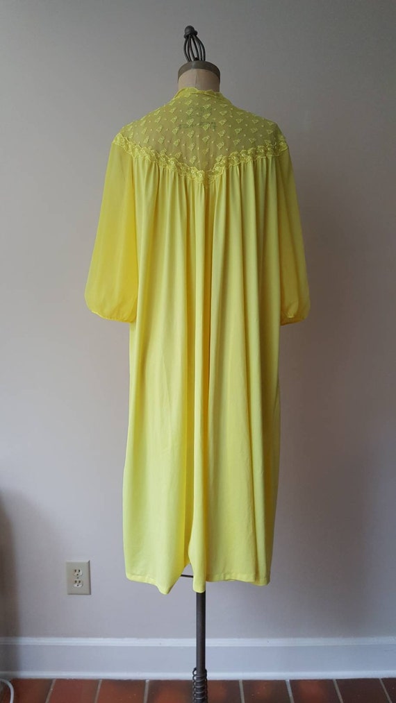 Bright Yellow Full Robe with Pineapple Lace - image 4