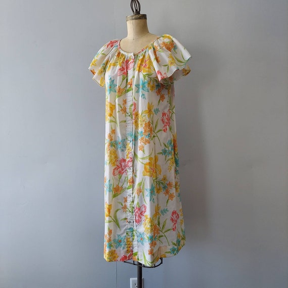 Bright Floral Snap Button Sleep Dress - image 2