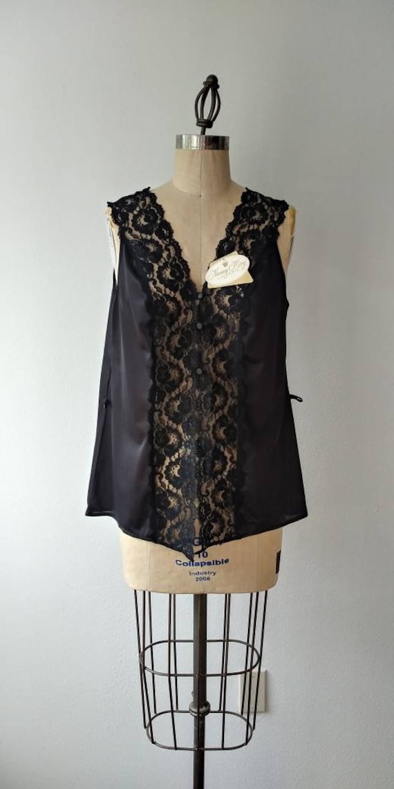 Nancy King Black Lace Teddy - NWT 38 Bust - image 1