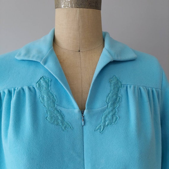 Light Blue Zip Up Fleece Day Robe by Vanity Fair … - image 4