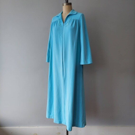 Light Blue Zip Up Fleece Day Robe by Vanity Fair … - image 2