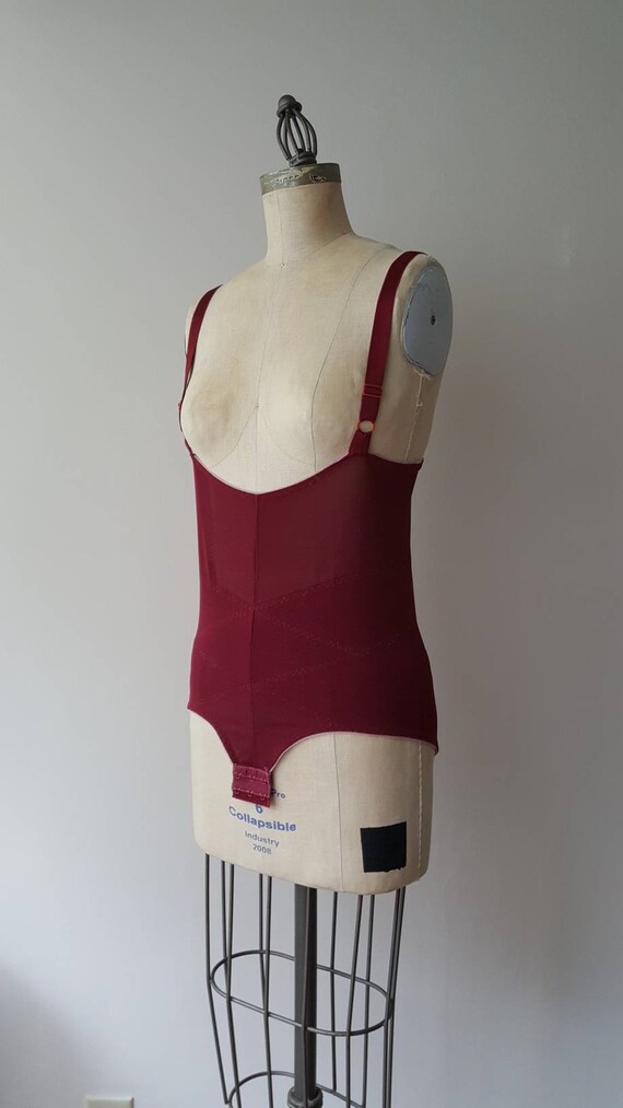 Dark Red Suspender Body Shaper - 36 - image 2