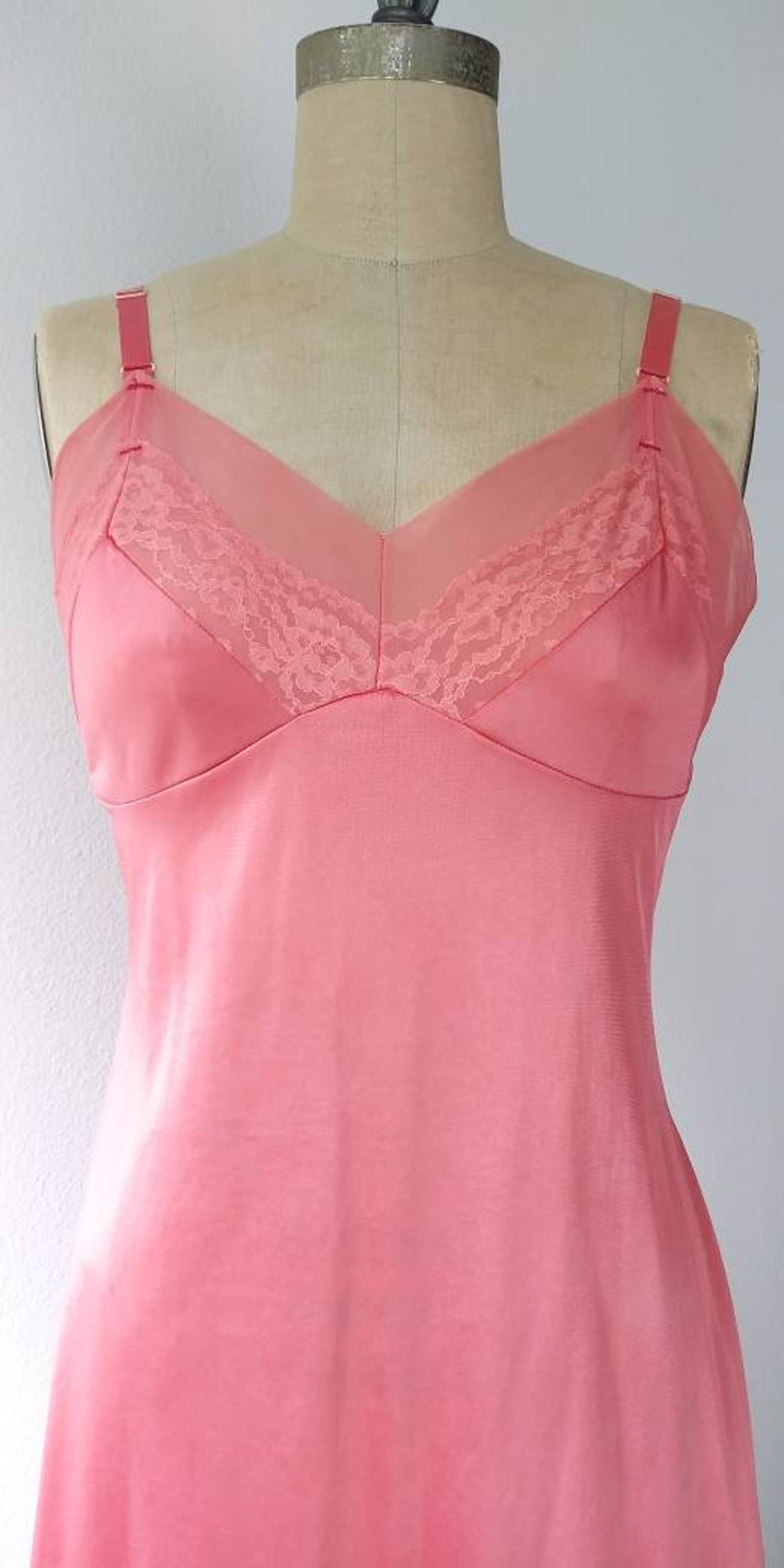 Hot Melon Pink Full Slip by Movie Star 36 Bust Etsy