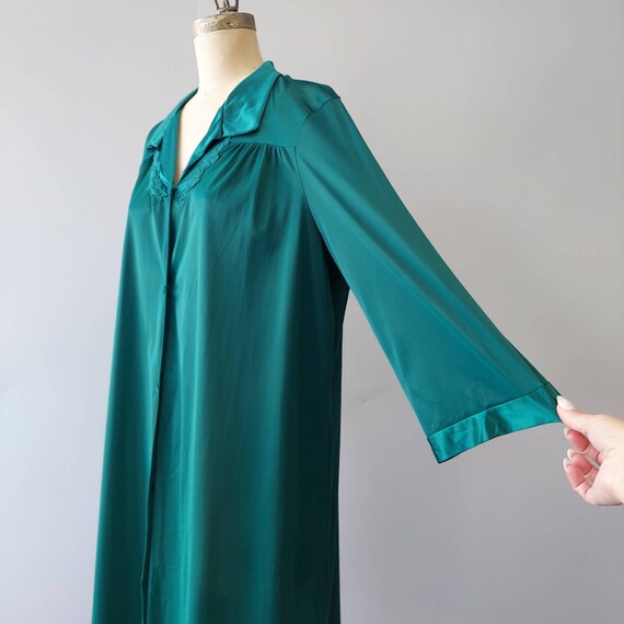Deep Emerald Lightweight Nylon Button Up Robe by … - image 4