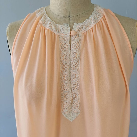 Sheer Pale Orange Short Nightgown - Small - image 9