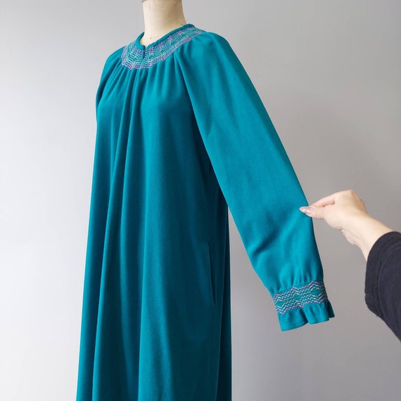 Teal Green Fleece Zip Up Robe by Vanity Fair - image 2