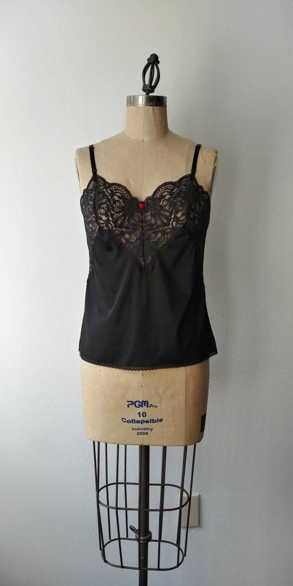 Black Cami with Black Lace Bust - 34