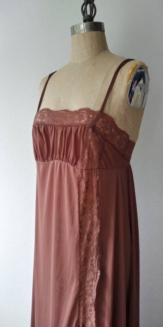 Olga Long Brown Nightgown - 34