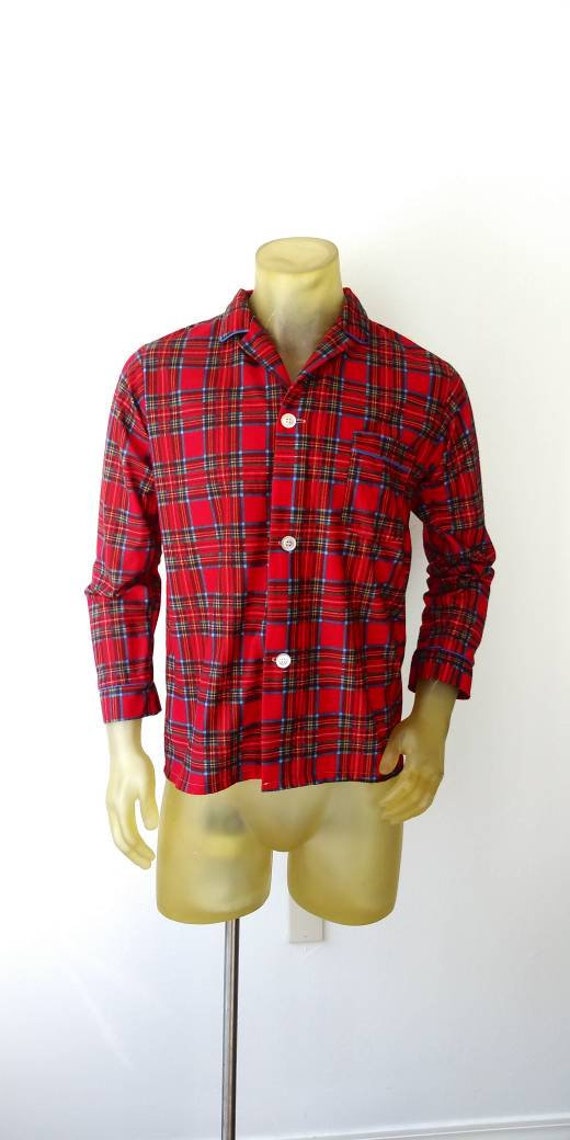 Red Plaid Flannel Sleep Shirt XS/S