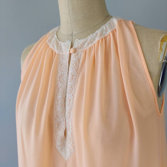 Sheer Pale Orange Short Nightgown - Small - image 4
