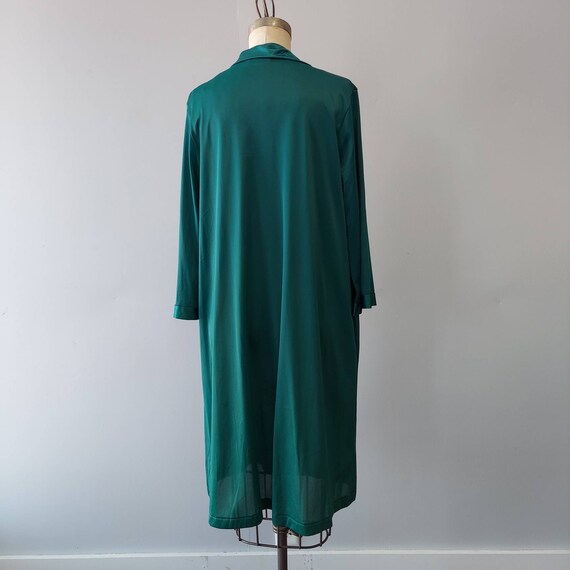 Deep Emerald Lightweight Nylon Button Up Robe by … - image 3