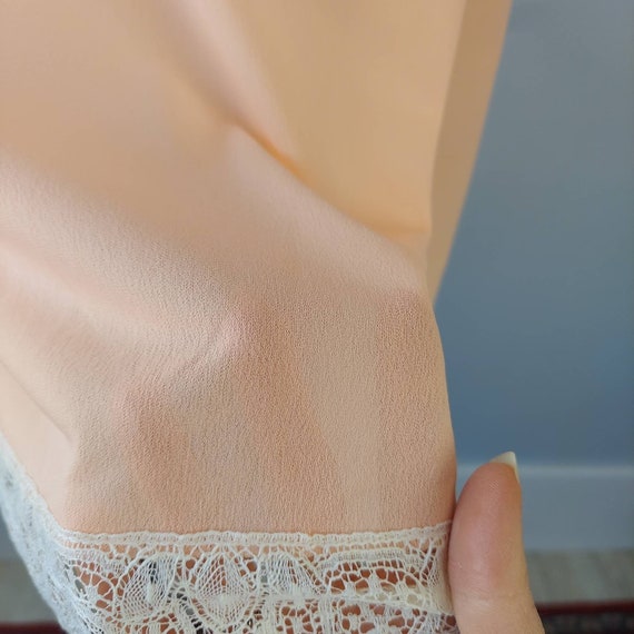 Sheer Pale Orange Short Nightgown - Small - image 8