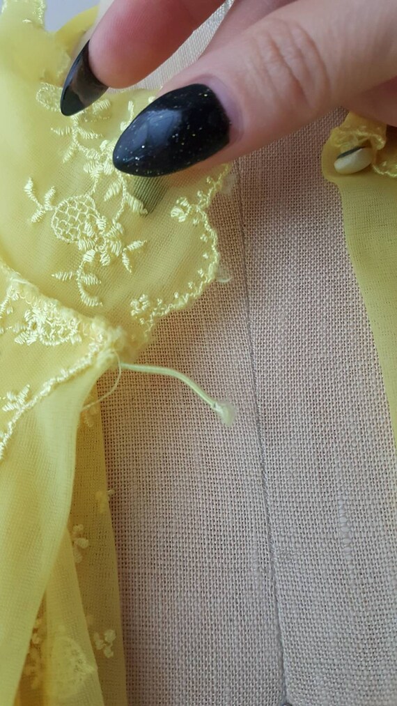 Bright Yellow Full Robe with Pineapple Lace - image 6