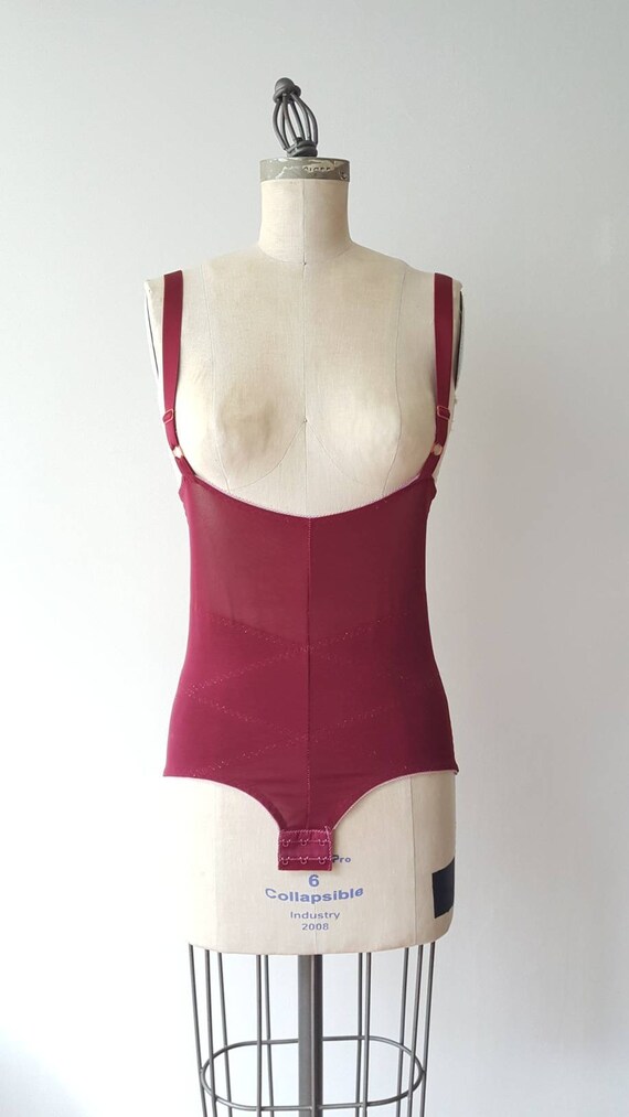 Dark Red Suspender Body Shaper - 36 - image 1