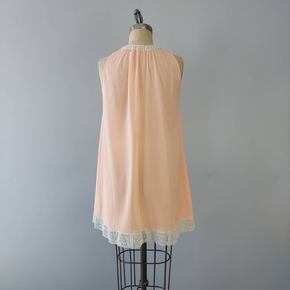 Sheer Pale Orange Short Nightgown - Small - image 2