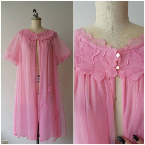 Fluffy Light Pink Chiffon Robe by Laros - Medium