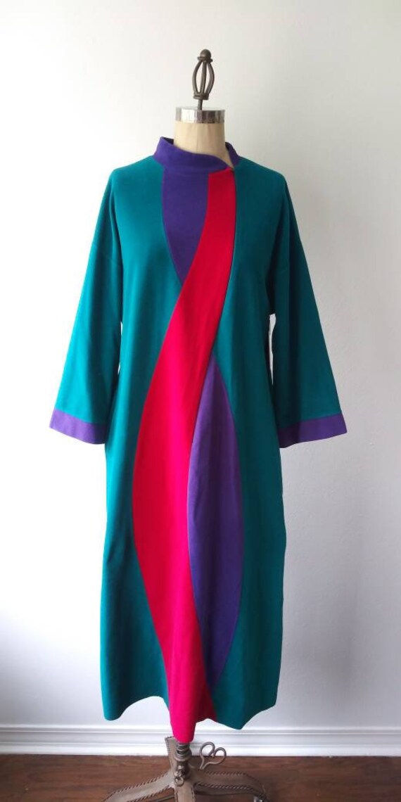 Jewel tone Fleece Robe - Zip up - Vanity Fair