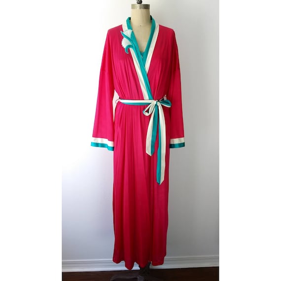 Bright Raspberry Long Nightgown Set by Vanity Fair