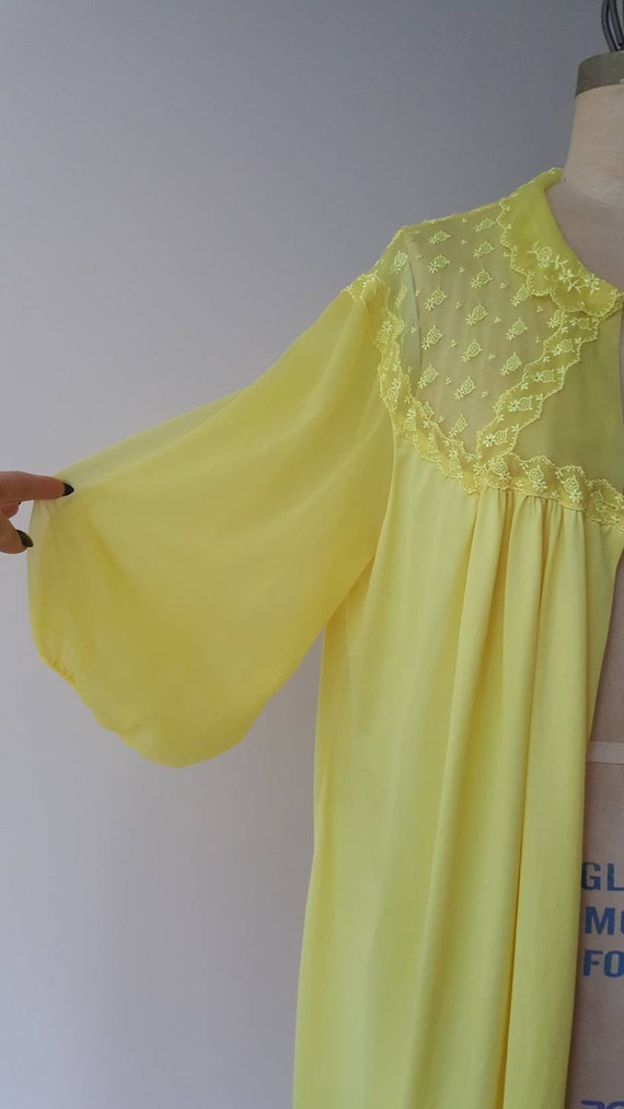 Bright Yellow Full Robe with Pineapple Lace - image 3