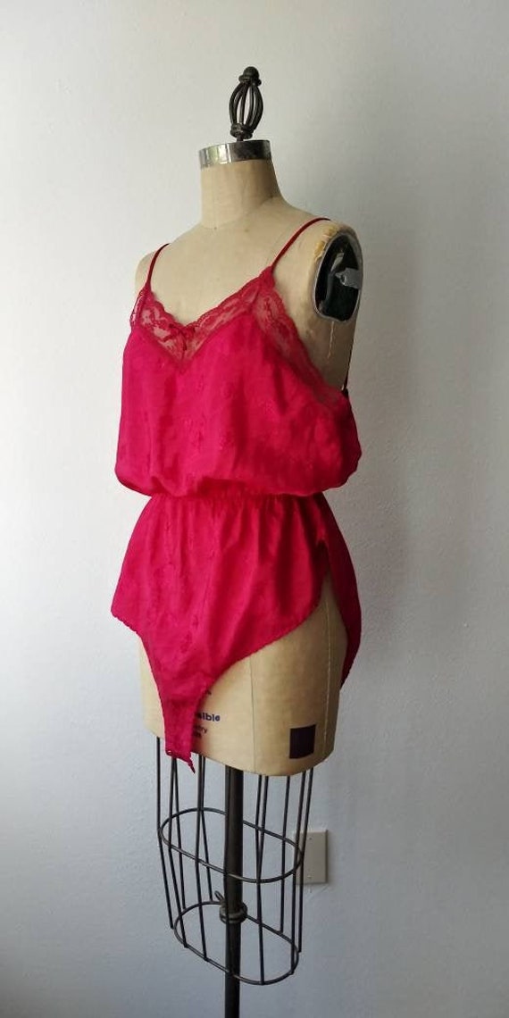 Hot Pink 90s Bodysuit by Avon Fashions - Large