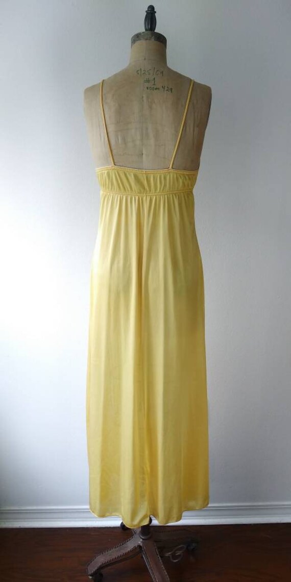 Bright Yellow Long Nightgown with Orange Flowers … - image 3