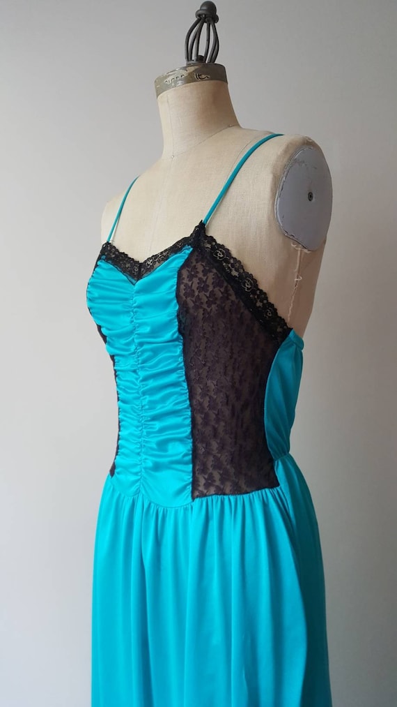 Undercover Wear Turquoise Long Nightgown with Blac