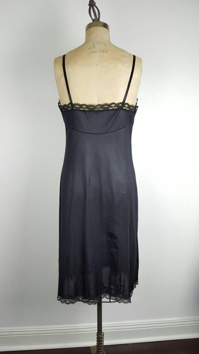 black half slip with lace trim