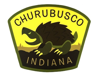 Churubusco, Indiana Travel Sticker | Beast Of Busco | cryptozoology | cryptid cryptozoology monster