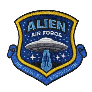 Alien Air Force Embroidered Patch | Alien & UFO | cryptozoology | UFO alien UAP flying saucer