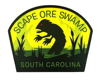 Scape Ore Swamp, South Carolina Travel Sticker | Lizardman | cryptozoology | cryptid cryptozoology monster